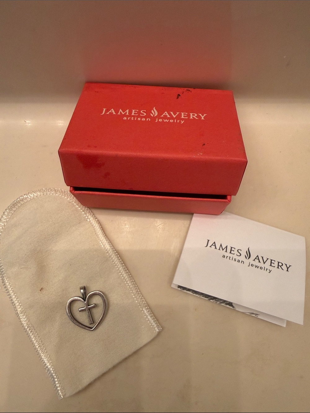 James Avery Sterling Silver Heart-and-Cross Pendant - Silver